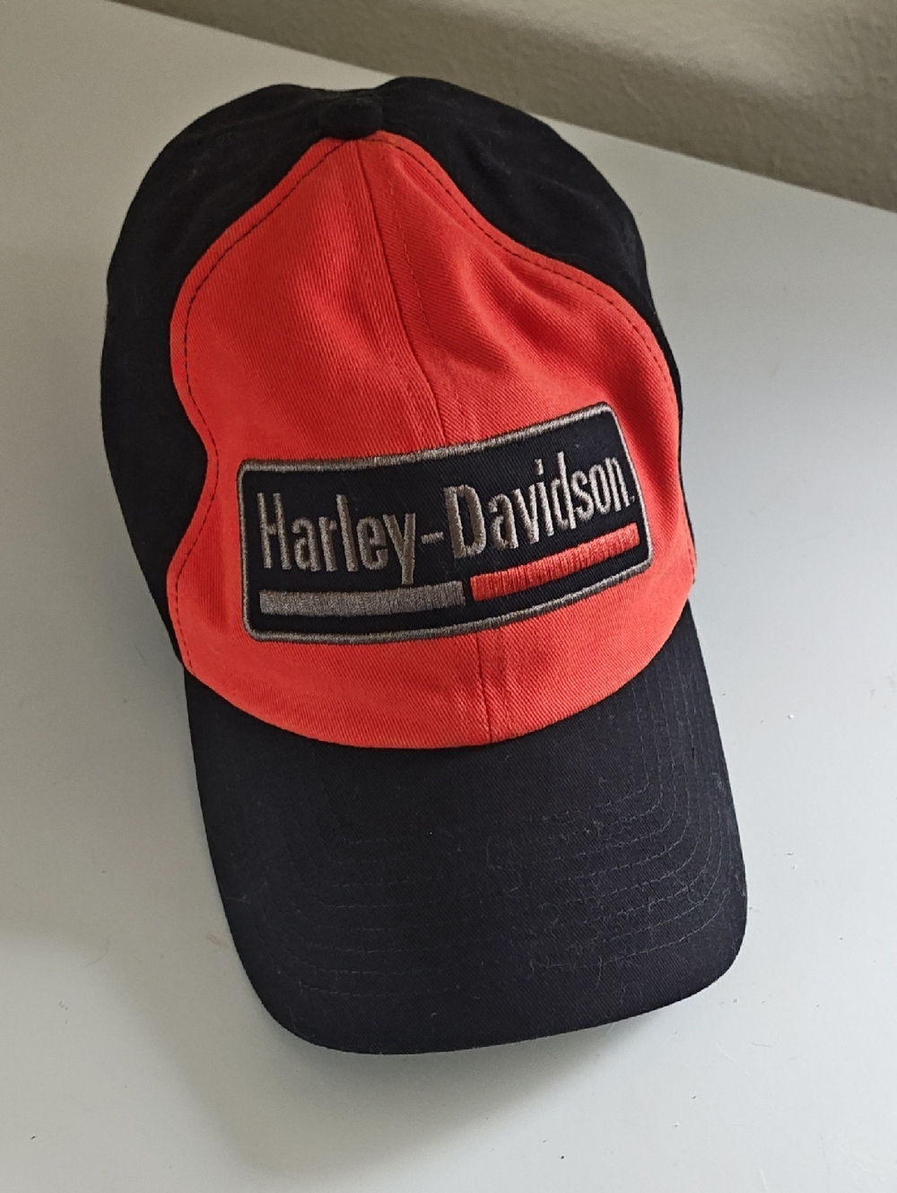 Harley-Davidson Black & Orange Panel Logo Cap